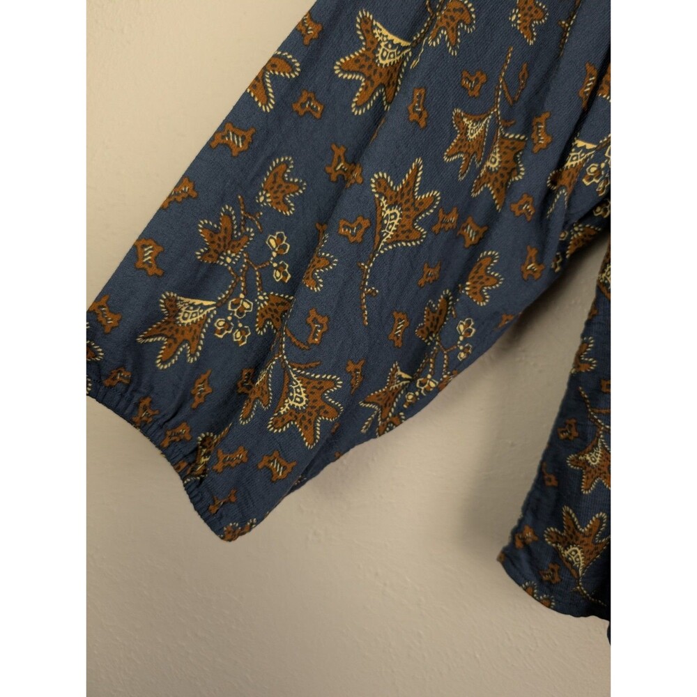 Toad&Co Women's Navy Blue Long Sleeve Floral-Petal Print Top - Picture 7 of 12